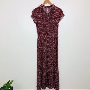 Free People | Mauve Button Down Midi Dress